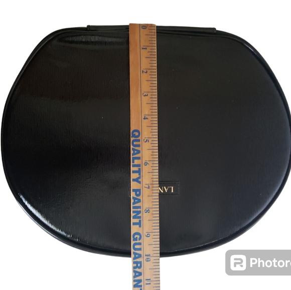 Lancome Paris Women's Black Patent Vegan Leather Travel Make Up Accessory Case - Picture 13 of 15